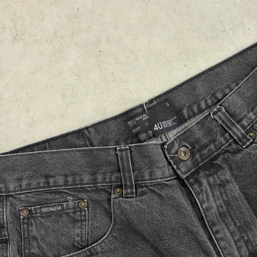 Vintage Y2K Rocawear 40x31 Black Original Fit Straight Leg Baggy Relaxed Jeans - Picture 5 of 6